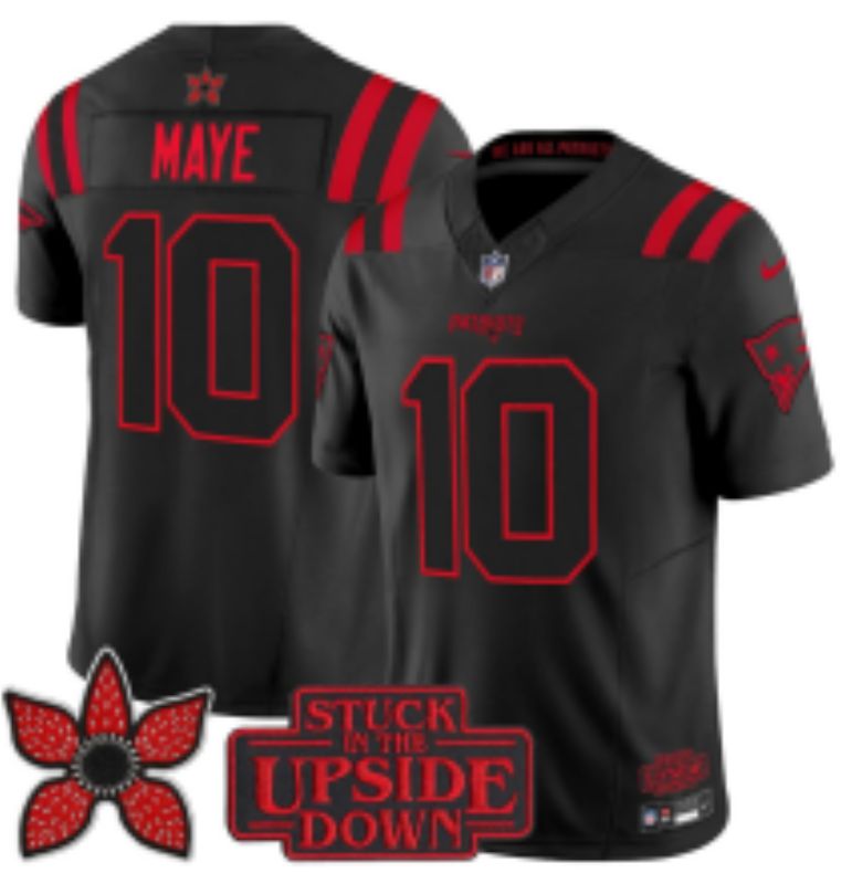 Men 2026 New England Patriots #10 Maye Black 4th generations Nike Limited NFL Jersey style 004